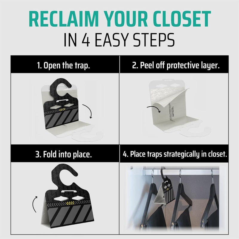 Repelure Premium Moth Traps for Clothes - Strongest Luring and Stickiest Closet Moths Traps - Killer Indoor Repellent for Closets (6 Pack) - Image 3